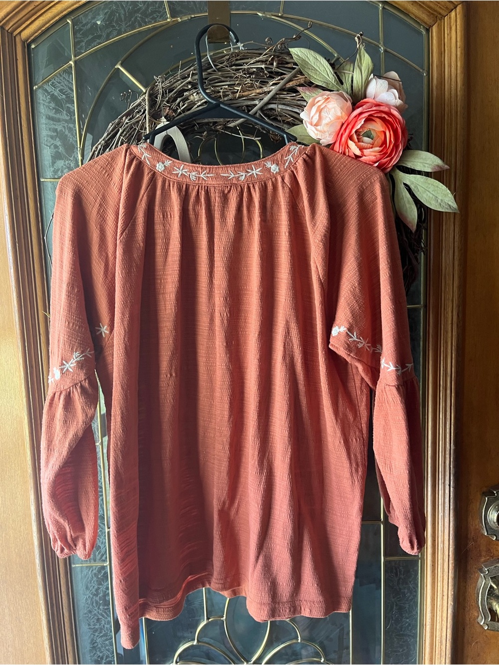 Studio Saltz Embroidered Rust Peasant Tunic - Picture 7 of 7